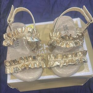 Michael Kors Gold Sandals Chic and Comfortable